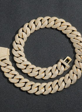 欧美嘻哈b22mm泡泡古巴链项链潮牌个性男士嘻哈饰品项链跨境包邮