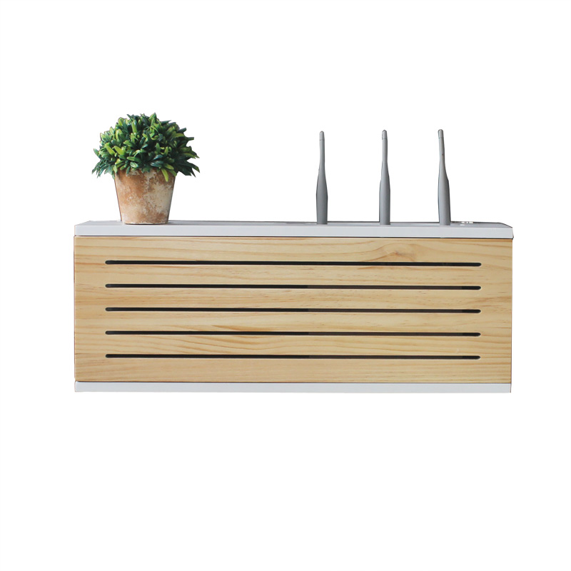 实木网络机顶盒壁挂路由器收纳盒无线wifi猫接线板排插座遮挡盒 - 图3