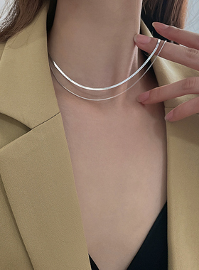 叠戴双层项链女2022年新款轻奢小众设计感极细锁骨链女高级颈链女