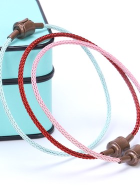 适用大孔转运珠手绳红绳钢丝绳防水皮绳不锈钢串珠2mm可穿3D硬金