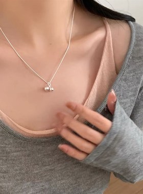 新款迷你小樱桃蛇骨链韩系简约百搭s925银项链inTs气质闺蜜锁骨链