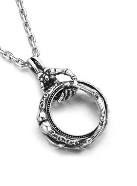 希望之环项链男士3D立体骷髅手吊N坠黑暗风原创设计挂饰