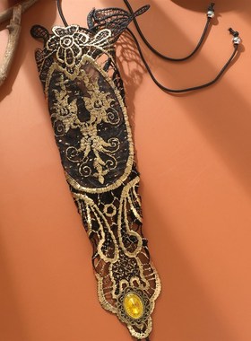 新款欧美热销手饰配饰黑复古蕾丝B手臂链女士礼服装饰搭配手链爆