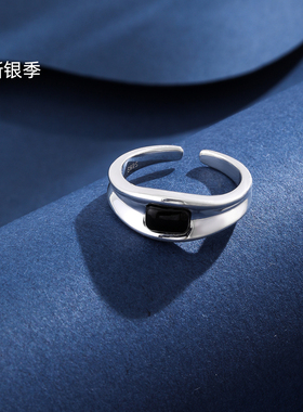 新银季s925纯银戒指女开口可调节简约轻奢小众设计感指环通勤百搭