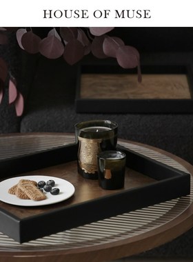 缪斯家 中古Ch@ne*天然果木皮托盘客厅卧室首饰盘家居收纳盘