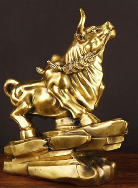 纯铜牛摆件华尔街牛生肖牛特大y号客厅办公室 开业礼品装饰品摆设