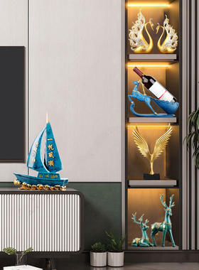 家居客厅电视酒柜红酒p架装饰品小摆件办公室桌面玄关招财高档轻