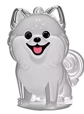 现货小红书同款可爱小狗透明毛发收纳盒高颜值挂件装饰毛球挂件