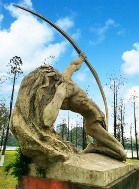 大型神话故事雕塑k定制花岗岩后羿射日雕像户外城市园林景观铜雕