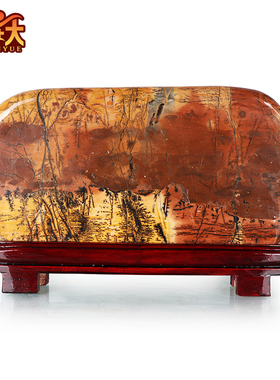 泰山原石摆件天然草花国画石奇石观赏石头工艺品客厅家居装饰礼品