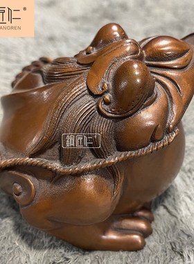 铜匠仁 紫铜蟾蜍摆件铜茶宠摆设办公室客厅书房室内家用家居饰品