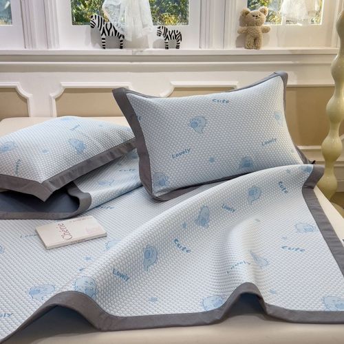 夏天凉感豆豆凉席三件套床笠款可机洗水洗夏季凉垫软席子2025新款 - 图3