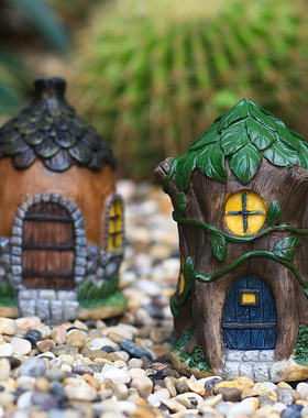 花园蘑菇花朵松果房子小摆件花盆景装饰品多肉苔藓微景观世界造景