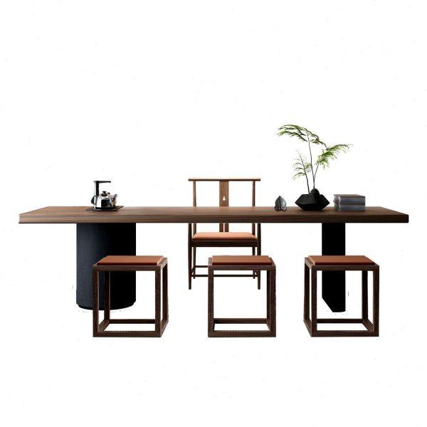 新中式实木茶桌椅组合功夫禅意一体茶台公室原木大板泡茶桌阳台,淘宝优惠券,粉丝福利购,淘宝优惠卷