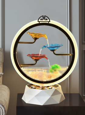 新中式流水摆件水循环招财办公室桌面装饰品店铺开业乔Z迁新居礼