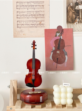 留声机音乐盒北欧复古乐器模型八音盒摆设家居桌U面装饰摆件礼物