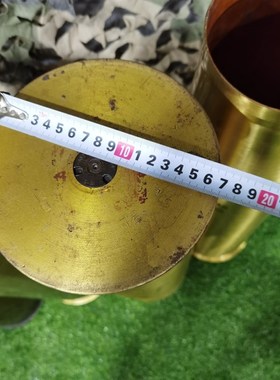 122铜壳炮弹壳工艺品配头带底座家居收藏摆件122钢壳抛光烤漆金色