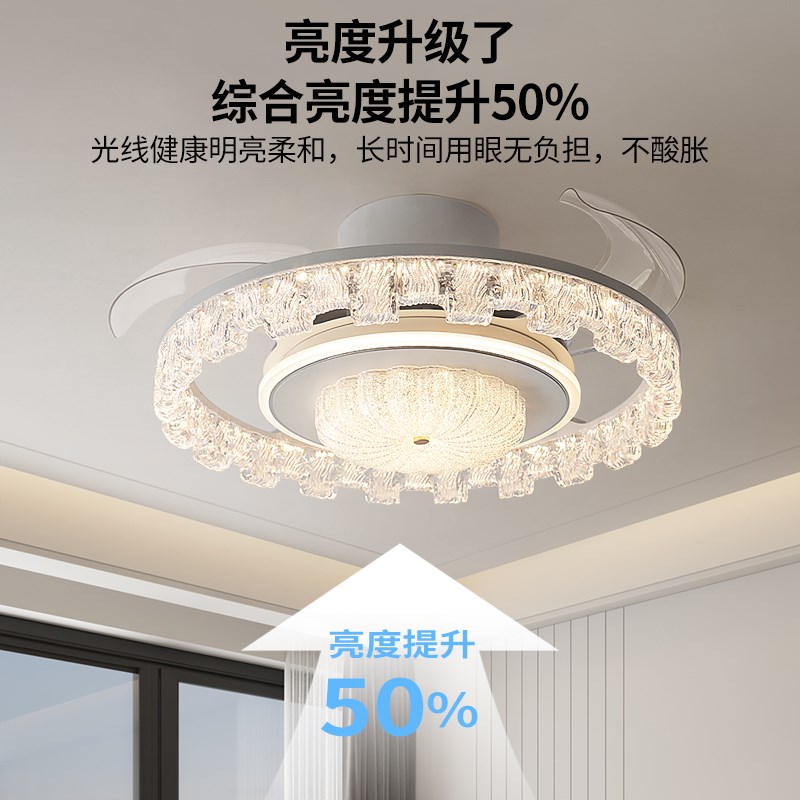 2025年新款吊扇灯家用客厅餐厅吸顶灯隐形主卧Q室LED护眼风扇灯 - 图1