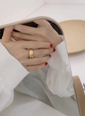 解构经典～重塑格调！多维立体质感宽版戒指可水洗包金上档次潮