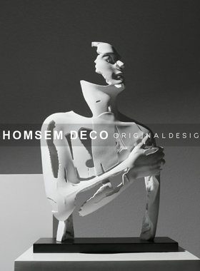 现代轻奢软装饰品摆件q残缺人物雕塑售楼处样板间家居客厅玄关摆