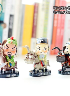 骑马三国人物公仔车载办公桌摆件 可爱创意汽车内饰品特色工艺品