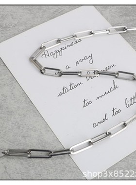 欧美个性简约手铐扣钛钢嘻哈街头毛衣链条锁骨链潮流嘻哈男女项链