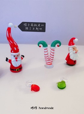 创意桌面小摆件精致玻璃琉璃迷你手作可爱雪人圣诞客厅橱窗装饰品