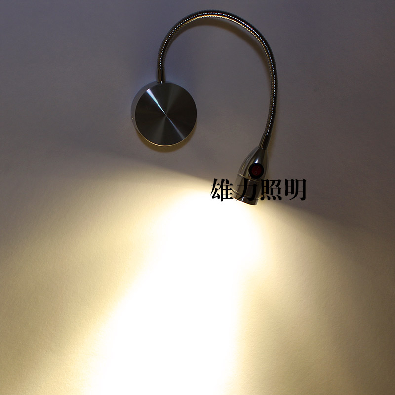 led射灯3w聚光灯带开关全套 明装软管射灯背景墙灯led壁灯床头灯 - 图2