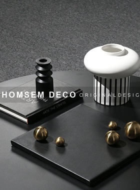 现代轻奢几何艺术l金属圆球摆件样板房间软装饰品家居办公桌面托