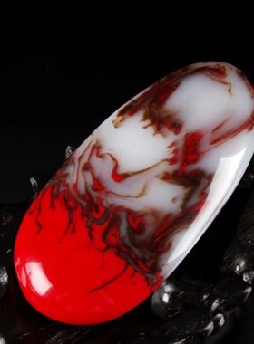 原石玉手把件g男士鸡血玉手把件色把玩件红玉把件琉璃工艺品