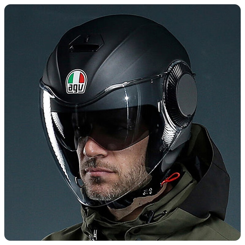 AGV ORBYT头盔半盔摩托车头盔男女双镜片机车赛车四季 - 图1