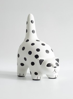 东来家居简约现代卡通波点猫组合摆件样板间儿童房书架装饰品摆设