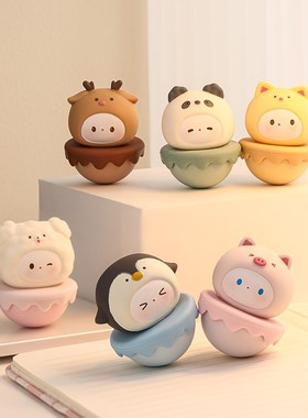 不倒翁治愈情绪办公室好物桌面装饰品小摆件工位解W压生日礼物女