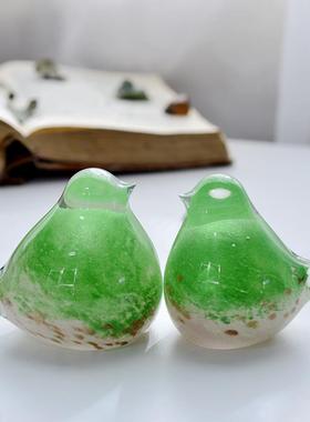 水晶玻璃小鸟琉璃艺术品摆件桌面镇纸客厅书房书桌摆设婚庆送礼物