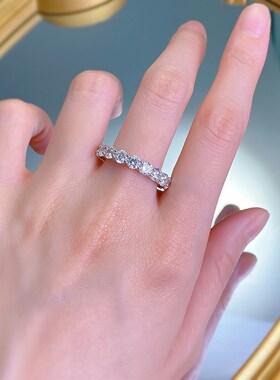 新款S925银排钻戒指女欧美inBs时尚4mm满钻戒指送礼品一件代发