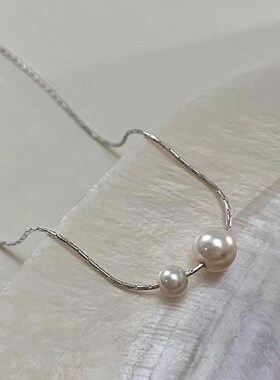 网红气质珍珠锁骨链时t简约优雅温柔风高级感项链新款潮