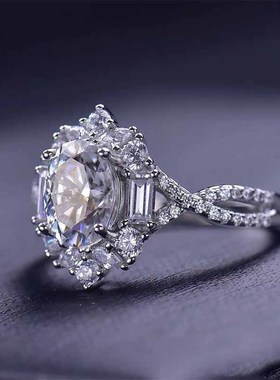 珠宝cS925银新品ins风日常简约百搭7*9椭圆戒指女欧美跨境款