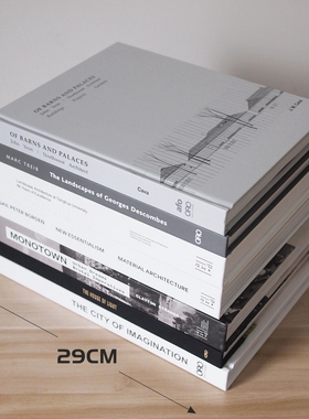 样板房装饰真书 简约现代黑白灰风格 极简模型书饰品摆件道具书