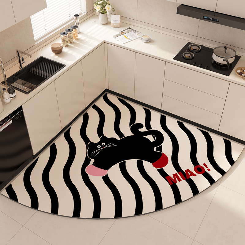 高端厨房专用地垫防滑防油卡通硅藻泥吸水垫可擦免洗耐脏脚垫地毯,淘宝优惠券,粉丝福利购,淘宝优惠卷