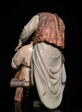 石湾公仔陶瓷摆件创意工艺精品餐厅复古摆设人物送老人家礼品公婆