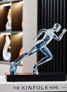 抽象运动跑步人物客厅饰品摆件酒柜电视柜高端大气办公室轻奢高档