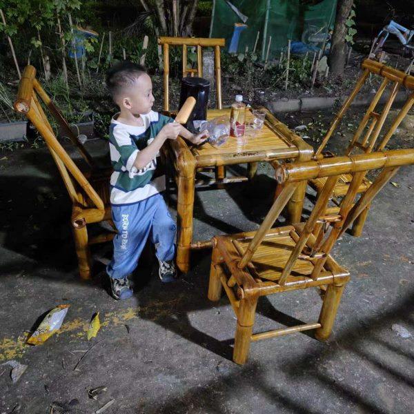 网红户外庭院竹桌椅组合竹编阳台茶桌椅子围炉煮茶火锅桌椅八仙桌,淘宝优惠券,粉丝福利购,淘宝优惠卷