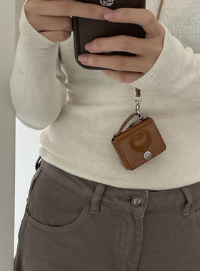 小香风秋冬迷你小皮包吊坠项链女2025新款时尚包包挂件饰品毛衣链