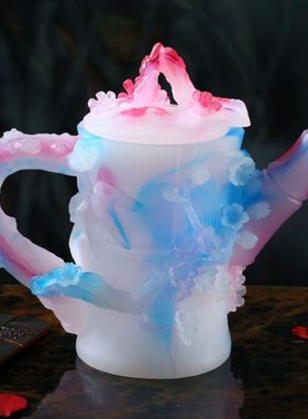 古法琉璃竹韵真情摆件家居玄关办公室茶馆装饰艺术品商务礼品礼物