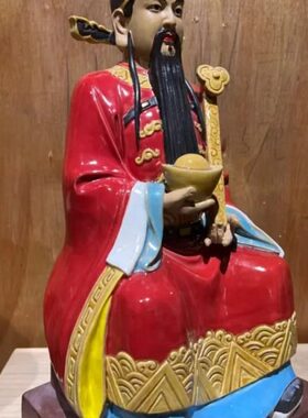石湾陶瓷财神爷手工摆件家居门店客厅招财进宝贺喜送礼文财神供奉