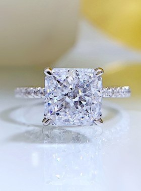 珠宝2023直播新款925银高碳钻8*8雷迪恩R冰花切豪镶欧美奢华