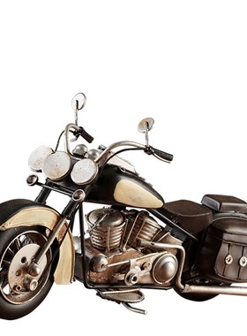 复古怀旧哈雷客厅电视柜酒柜仿真铁艺车模型家居装饰品摆件