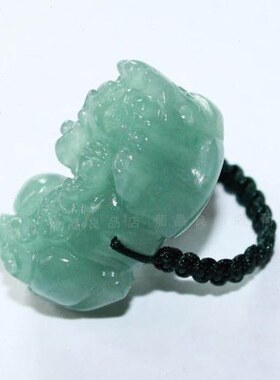 百搭精美天然东陵玉貔貅戒指 东陵玉皮丘戒面 东陵玉貔貅指环