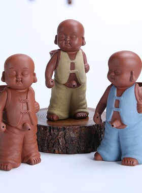 紫砂创意可爱撒尿童子家居装饰摆件手工客厅办公室茶桌面摆设茶宠