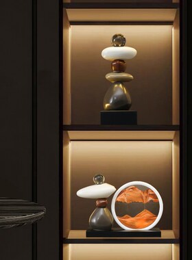 时来运转流沙画摆件酒柜装饰品轻奢玄关高级感客厅家居饰品餐边柜